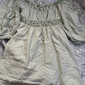 American Eagle Outfitters Green Striped Top